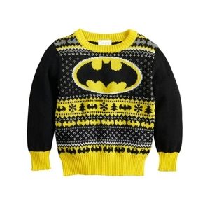 NWOT! Batman Toddler Boys Bat Symbol Christmas Holiday Knit Sweater 2T